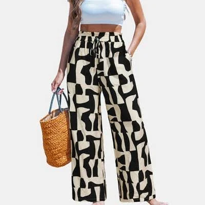 pants Cupshe Women's Creative Mood Abstract Wide Leg Pants Target $36.99