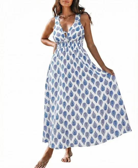 dress Cupshe Women's Jet Life Geo Leaf Print Maxi Dress Macy's $47.99