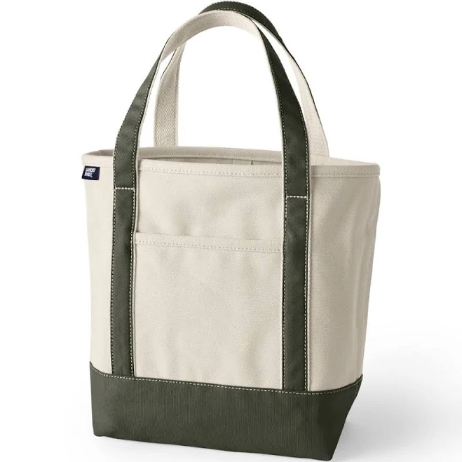 bag Custom Logo Natural Open Top Canvas Tote Bag Lands' End Business Outfitters $39.95