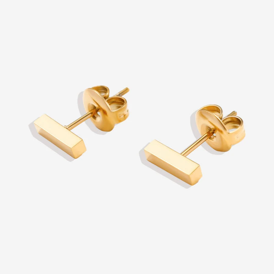 accessory Dainty Bar Stud Earrings Gold Inspirational Jewelry by Mint & Lily Mint & Lily $29
