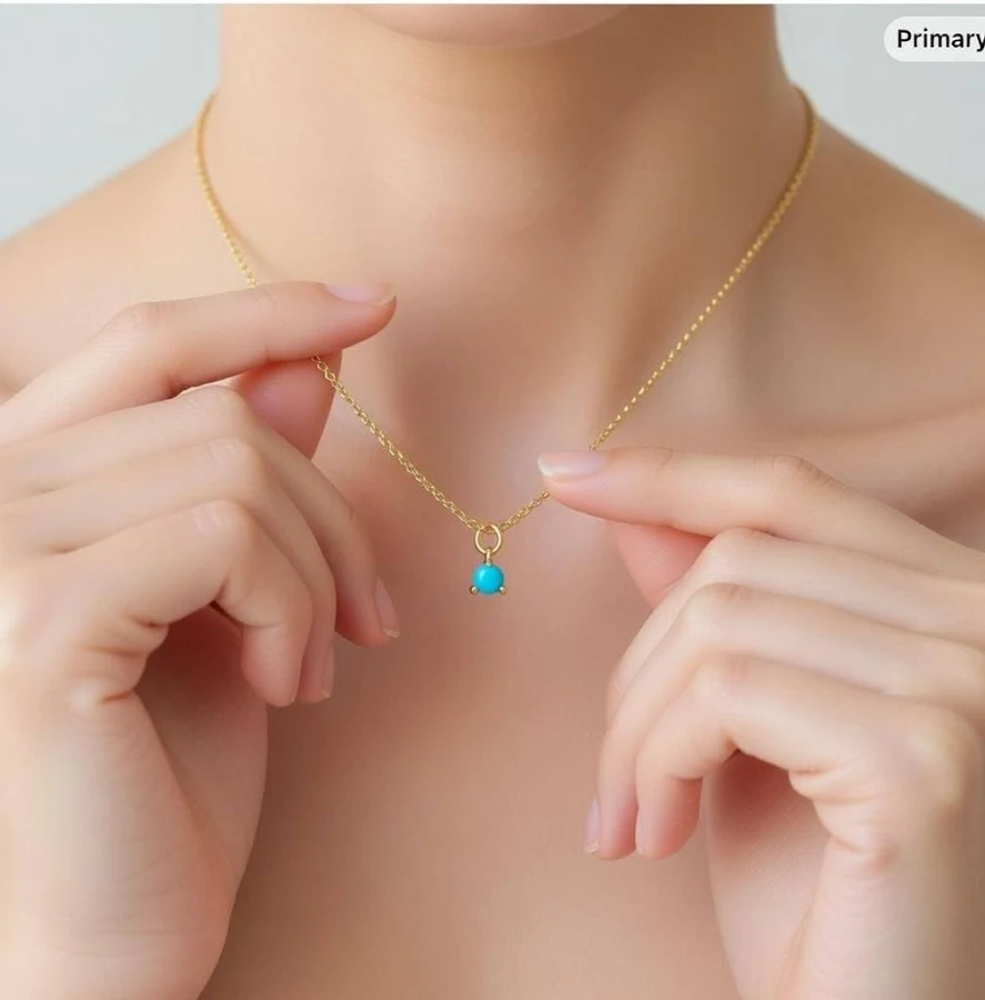 accessory Dainty Gold Filled Turquoise Charm Pendant Necklace Etsy - Turinn $27.02