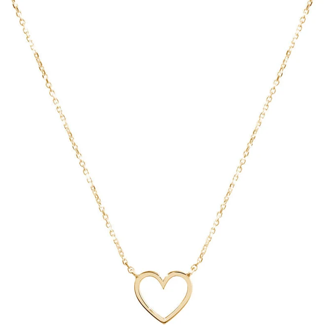 accessory Dainty Heart Charm Necklace in Solid Gold Tales In Gold $217