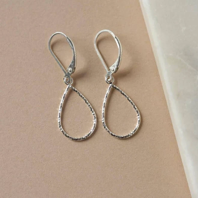accessory Dainty Sterling Silver Teardrop Sparkly Lever Back Dangle Earrings Etsy - juliegarland $40
