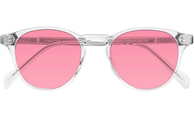 accessory Dayen Retro-Vintage Plastic Round Tinted Sunglasses Yesglasses $41.33