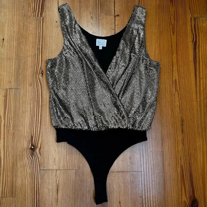 bodysuit Dee Elly Plunge Neckline Sequin Tank Bodysuit Whatnot $27