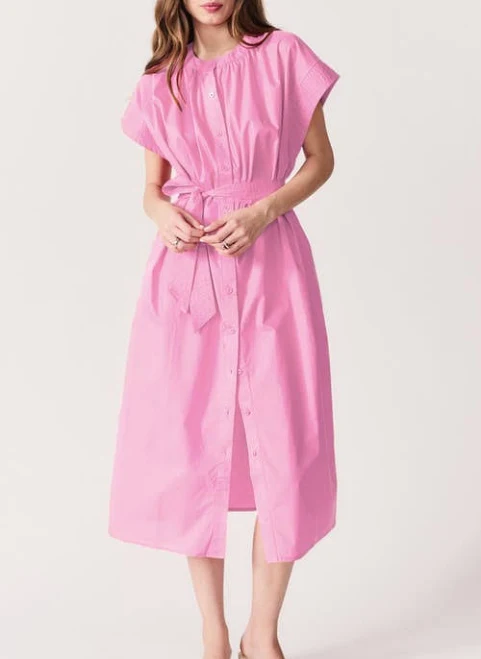 shirt dress DELUC Women's Cancela Cap Sleeve Cotton Poplin Shirtdress Nordstrom $98