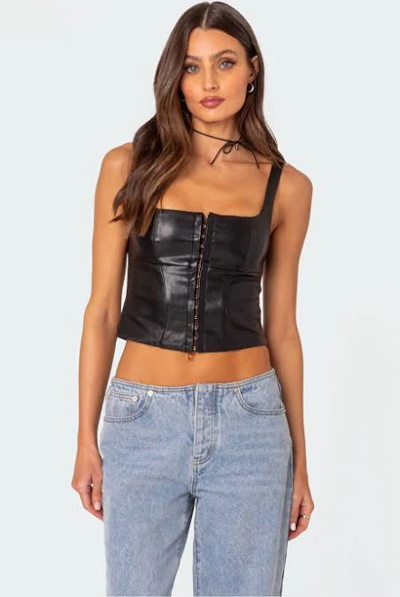 top Edikted Simone Faux Leather Corset edikted $21.6