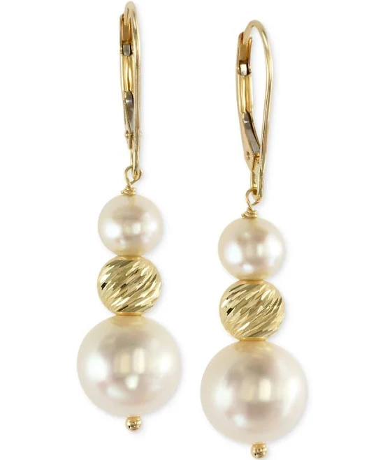 accessory EFFY 14K Yellow Gold Pearl Drop Earrings Macy's $306.25