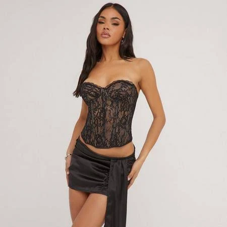 tube top Ego Women's Bandeau Structured Lace Corset Top EGO Shoes US $22.4