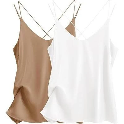top Ekouaer Women's Silk Satin V-Neck Camisole Tank Tops Target $18.99