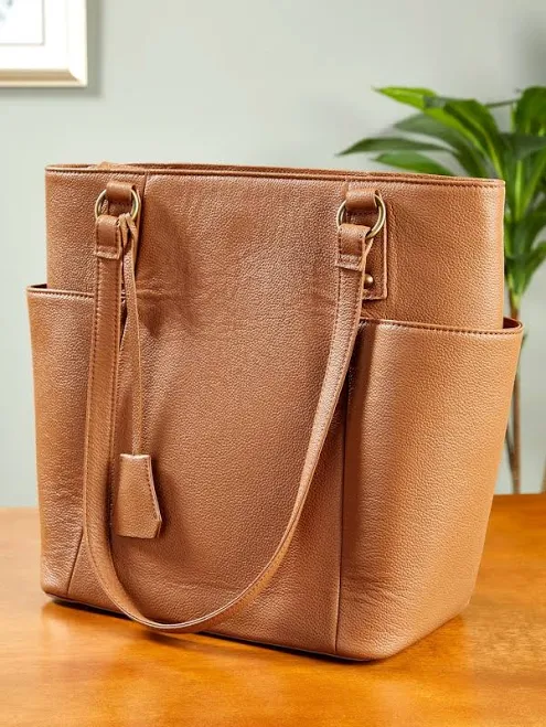 bag Ella Simone Weston Leather Tote The Vermont Country Store $119.95