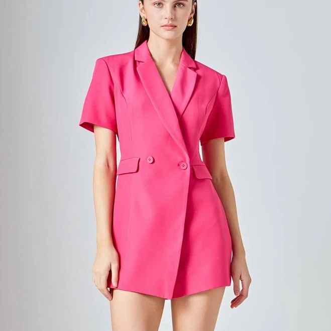romper Endless Rose Short Sleeve Blazer Romper Objectrare $84