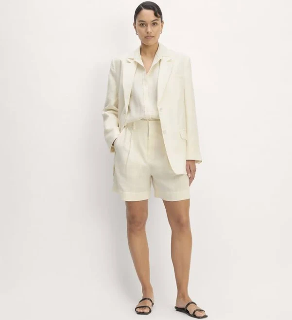 shorts Everlane Linen Way-High Drape Short in Bone, Size 0 Poshmark $30