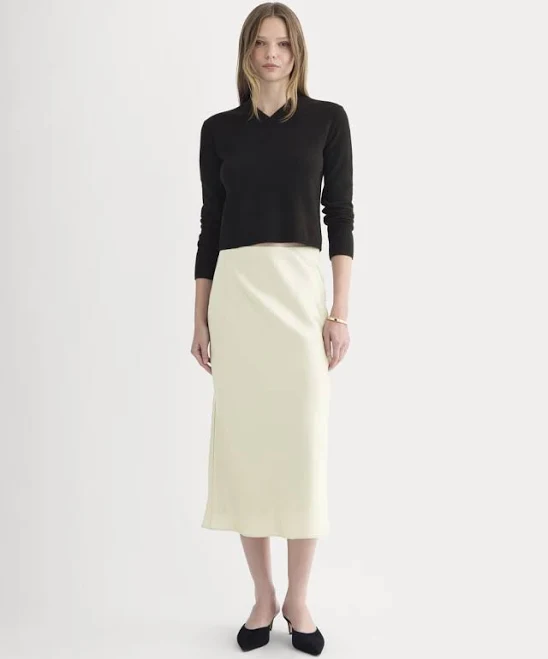 bottoms Everlane Silk Charmeuse Slip Skirt Everlane $50