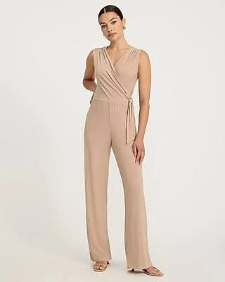 jumpsuit Express Women's V-Neck Wrap Tie Waist Wide Leg Jumpsuit Express $66
