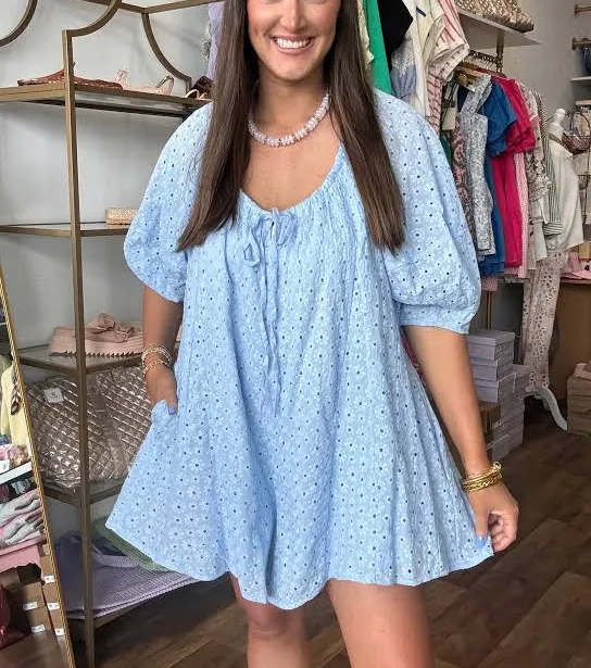 romper Eyelet Babydoll Romper Posh Pearl $43