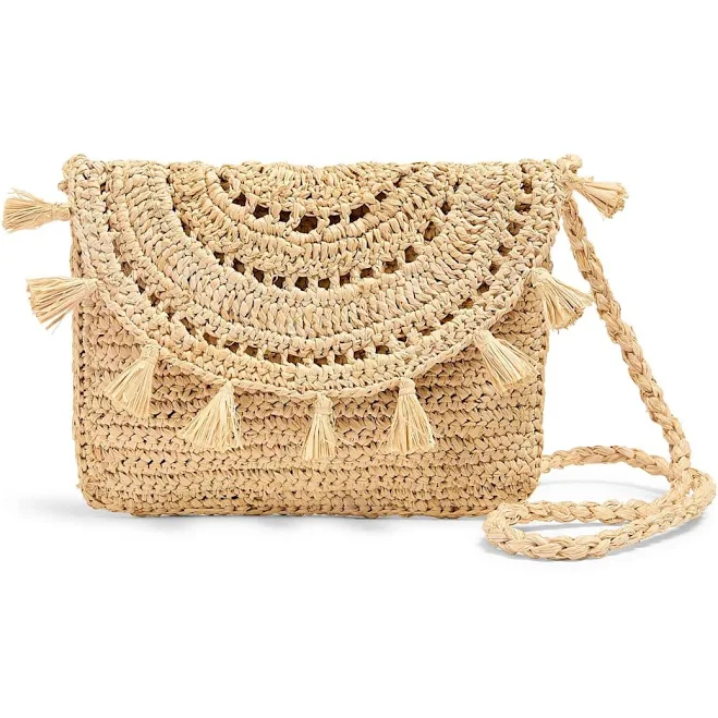 bag Faherty Women's Raffia Tassel Clutch Faherty Second Wave $65