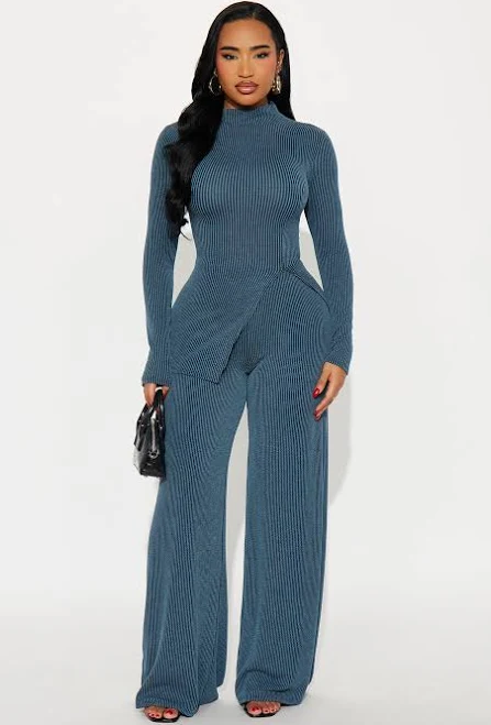 outfits Fashion Nova Long Sleeve Knit Blouse and Pant Set Fashion Nova $39.99