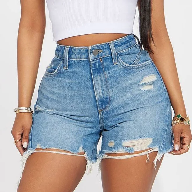 bottoms Fashion Nova Women's Larisa Non Stretch Frayed Denim Shorts Fashion Nova $29.99