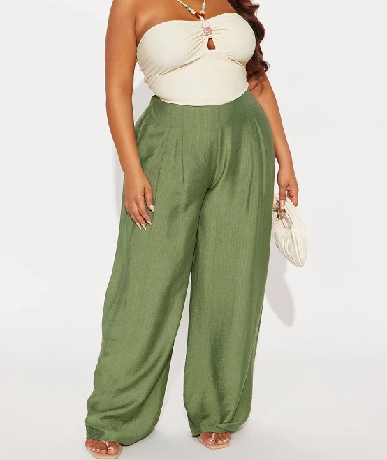 matching set Fashion Nova Women's Wide Leg Linen Pants Fashion Nova $39.99