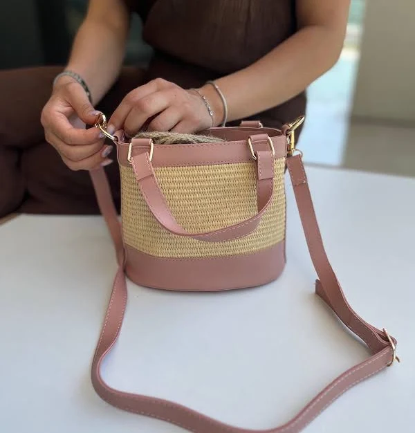 bag Faux Leather Bucket Bag with Dual Straps Etsy - Seller $55