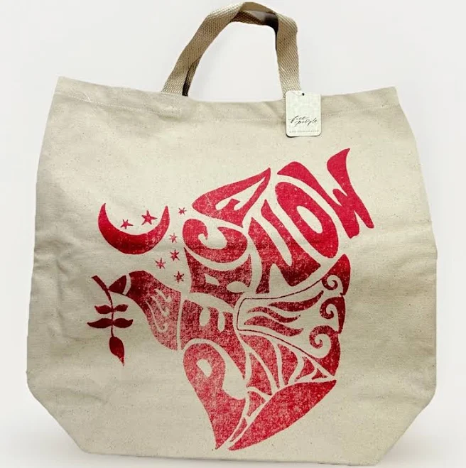 bag Free People Going Places Peace Now Graphic Canvas Tote Bag Natural Red eBay - thomasriley1308 $29.4