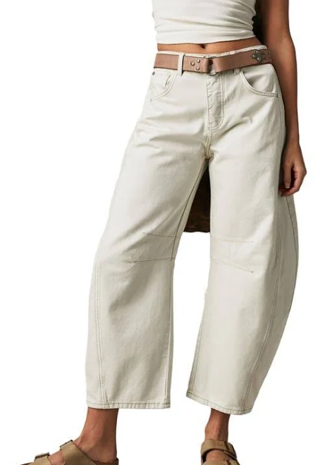 jeans Free People Women's Good Luck Mid-Rise Barrel Jeans Nordstrom $98