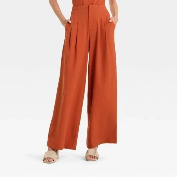 matching set Future Collective Womens Size 20 Terracotta Cotton Knit Wide Leg Pants eBay - athleticstore $18.79