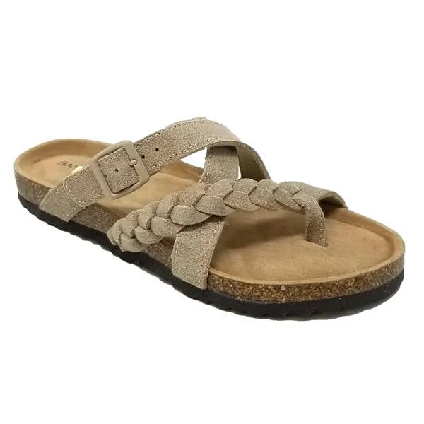shoes Gaahuu Women's Leather Braided Criss Cross memory foam Footbed Sandal Jane.com $26.99