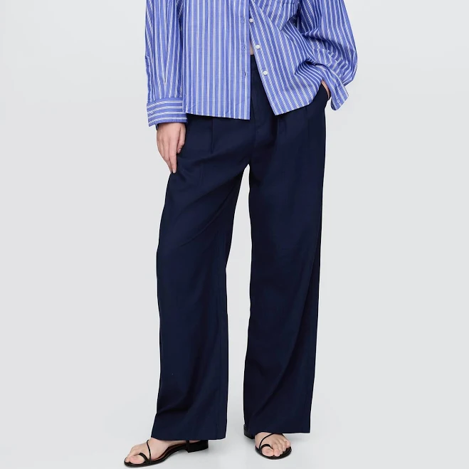 bottom Gap Women's 365 High Rise Linen-Blend Trousers Gap $44