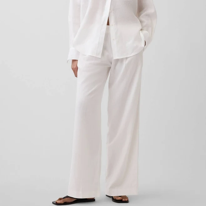 trousers Gap Women's 365 Low Rise Linen-Blend Trousers Gap $89.95