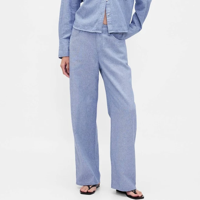 matching set Gap Women's Linen-Cotton Wide-Leg Pants Gap $79