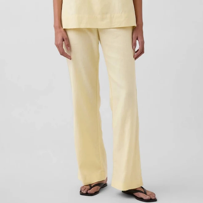 trousers Gap Women's Low Rise Linen-Blend Flare Pants Gap $71
