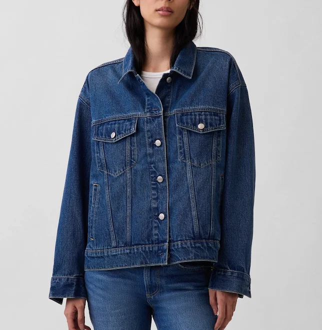outerwear Gap Women's Oversized Icon Denim Jacket Gap $69