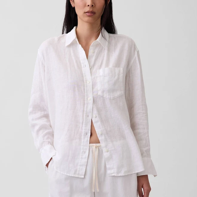 top Gap Women's Oversized Linen Shirt Gap $63
