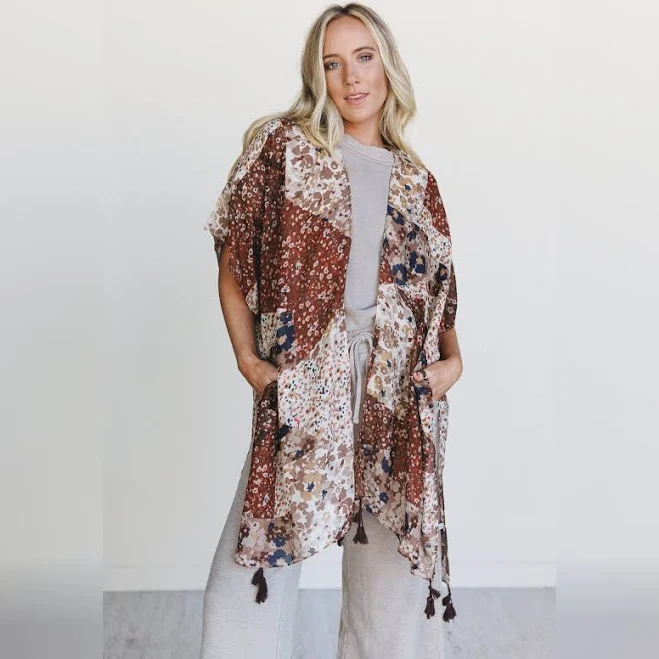 outerwear Garden Fairy Floral Kimono Three Bird Nest $19