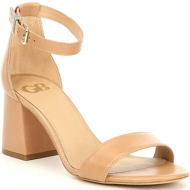 shoes GB Block-Party Leather Ankle Strap Block Heel Dress Sandals Dillard's $89.99