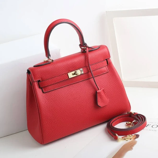 bag Genuine Leather Lychee Grain Top Handle Bag RomyTisa $99.99
