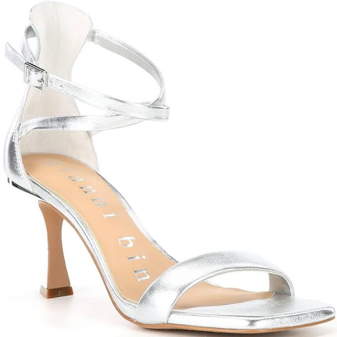 shoes Gianni Bini Layney Metallic Leather Square Toe Strappy Dress Sandals Dillard's $89.99
