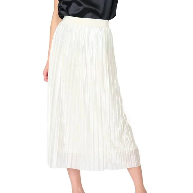 skirt Gibsonlook Women's Erin Shine Pleated Satin Midi A-Line Skirt Nordstrom $75