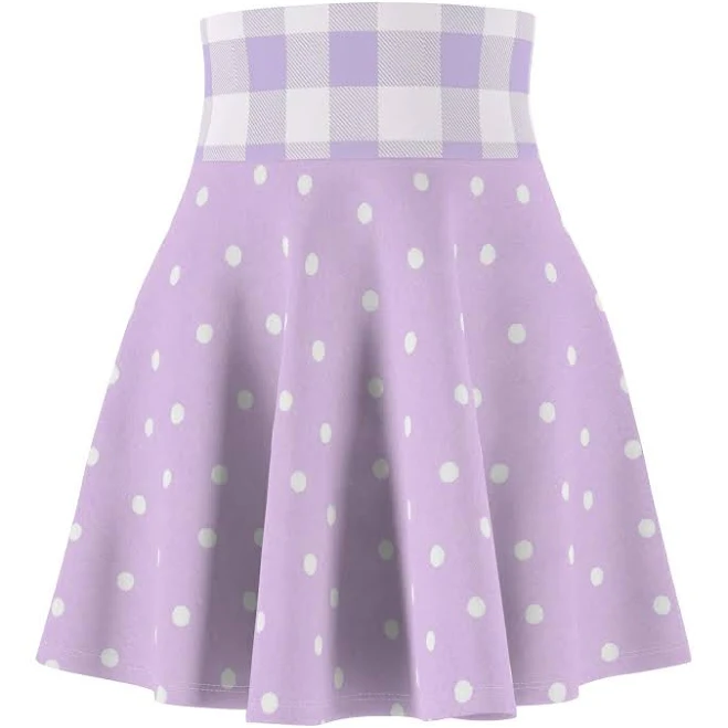 skirt Gingham Waistband Polka Dot Skater Skirt Etsy - Seller $53.79