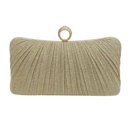 bag GleamNest Elegant Champagne Gold Shoulder Purse with Detachable Chain Strap for Fashionable Crossbody Use, Women's, Size: 22X14CM Walmart - GleamNestk $16.83