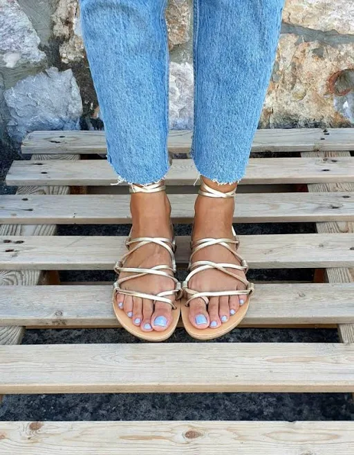 shoes Greek Gladiator Lace Up Ankle Wrap Sandals Etsy - madammeshushu $92.12