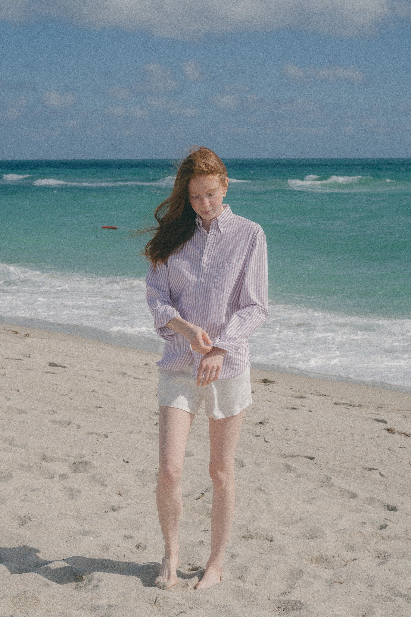 outerwear Greenwich Striped Button Down - Red and White / M St. George USA $32