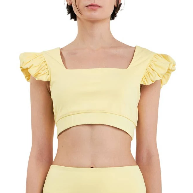 top Grey Lab Women's Puff Sleeve Crop Top Nordstrom $70