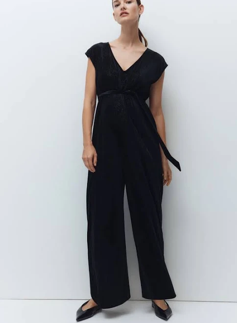 jumpsuit H&M Mama Sleeveless Tie-Belt Jumpsuit H&M $32.99