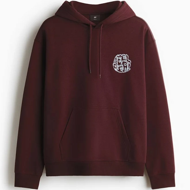 top H&M Men's Loose Fit Printed Hoodie H&M $13.99