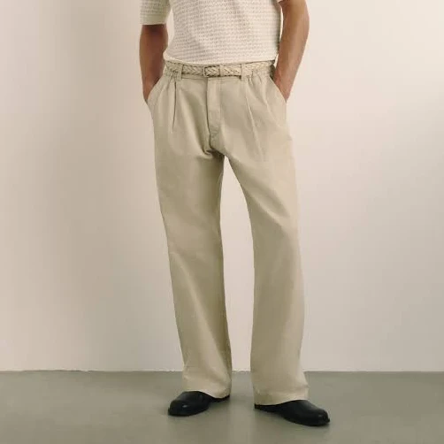 matching set H&M Men's Relaxed-Fit Tailored Linen-Blend Pants H&M $49.99