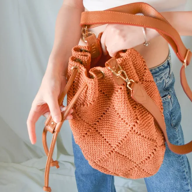 bag Handmade Boho Raffia Bucket Bag with Drawstring Etsy - Seller $123.92