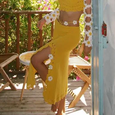 cover up Handmade Crochet Daisy Maxi Skirt Etsy - Seller $213